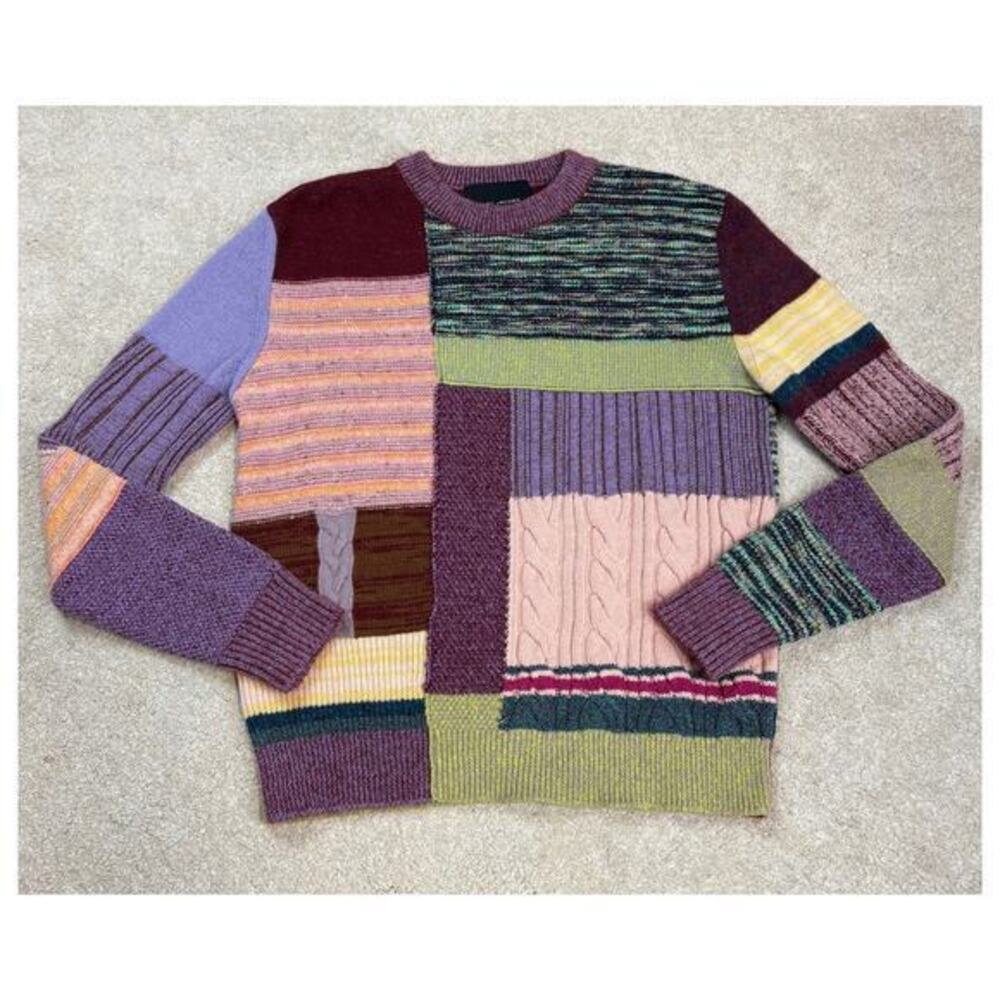 Marc Jacobs Wool Mohair Blend Patchwork Knit Sweater Unisex Size M
